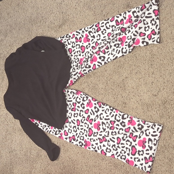 Disney Black Top with Pink and White Pajama Pants - Picture 5 of 7